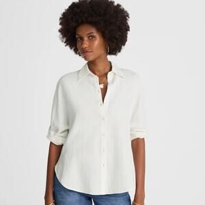 NWT Madewell Cotton Double-Gauze Oversized Shirt White Size S